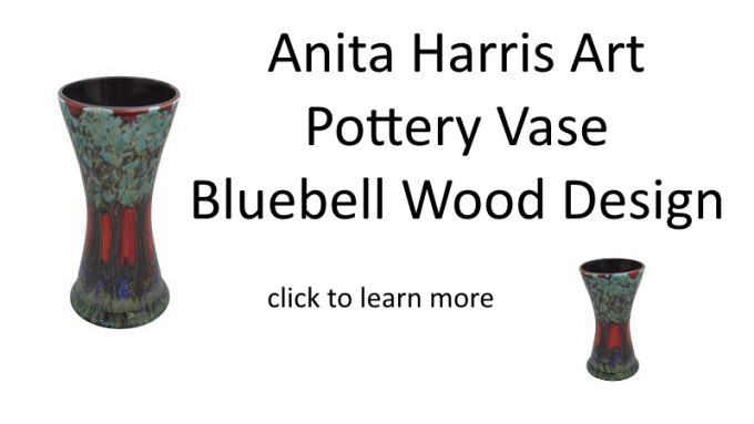 Anita Harris Art Pottery Bluebell Design New Range.