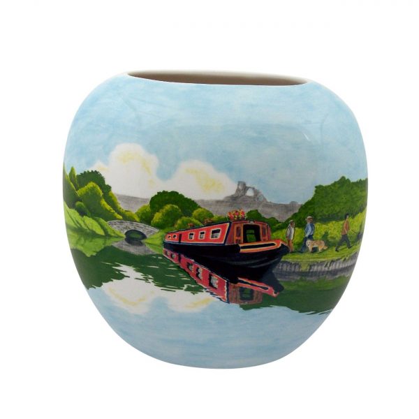 Cruising Macclesfield Canal Design Vase Tony Cartlidge Ceramic Artist