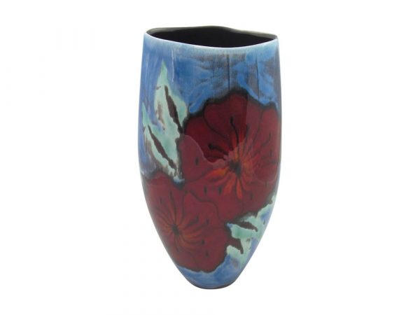Hand Painted Vase Nasturtium Design