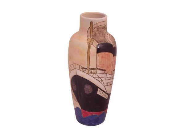 Burslem Pottery Stoneware Vase Titanic Design