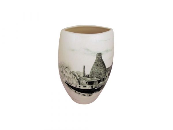 24cm Decorative Vase Potteries Canal Scene in the Potteries