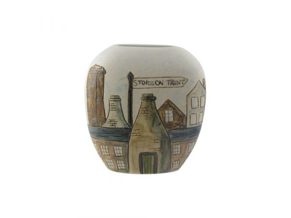 Hand Painted Vase Stoke Potteries Design