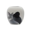 12cm Bird Design Vase White Colourway
