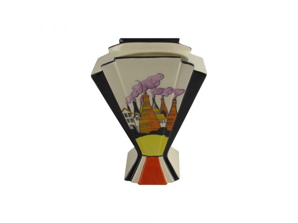 21cm Hand Painted Vase Art Deco Style Design Gladstone