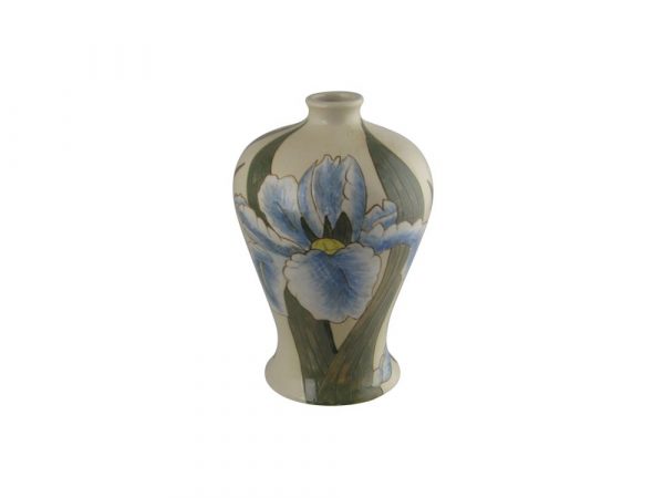Burslem Pottery 18cm Hand Painted Vase Iris Design