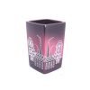 Square Vase Pit Head Design Maroon Colourway Lucy Goodwin Designs