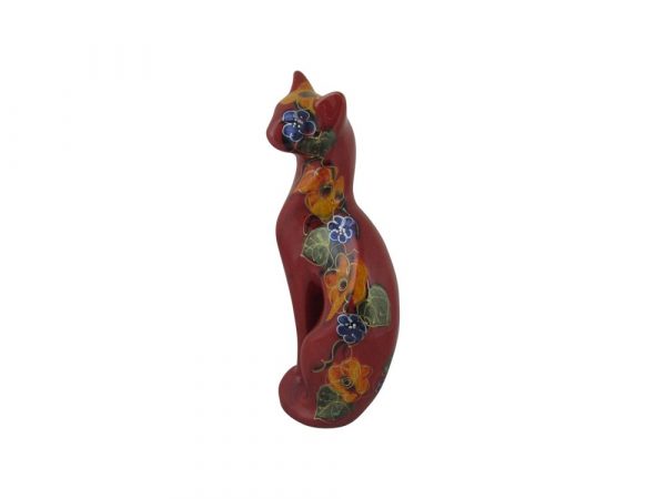 Serene Cat Flowers Design Anita Harris Art Pottery