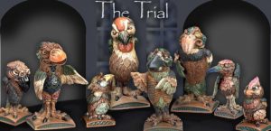 burslem pottery grotesque birds the trial