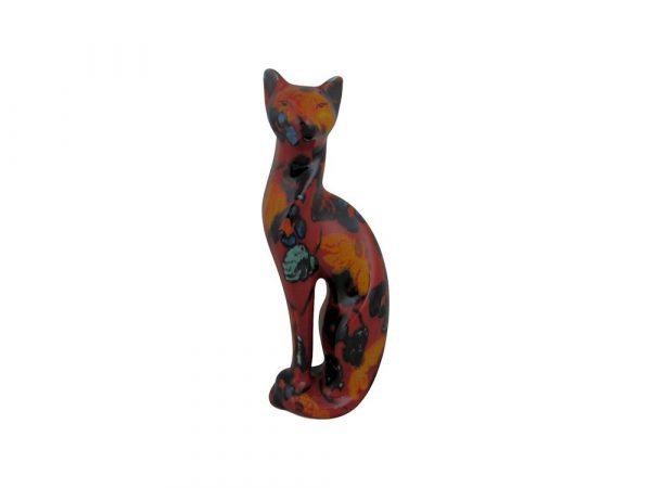 Serene Cat Figure Floral Design Anita Harris Art Pottery