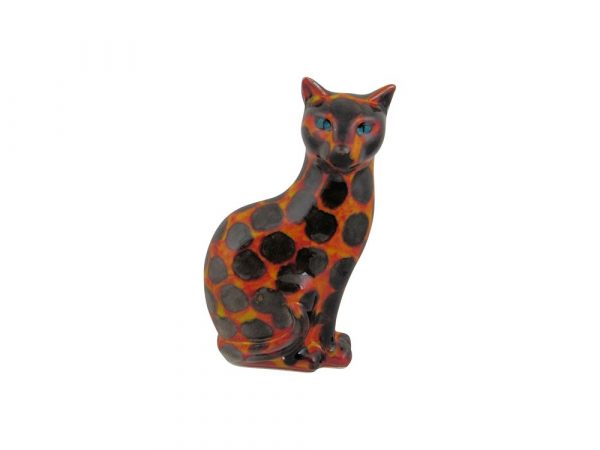 Sitting Cat Figure Hot Coals Design Anita Harris Art Pottery