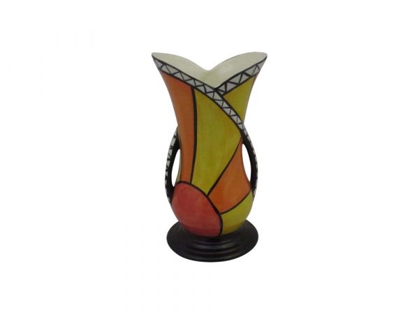 Lorna Bailey Two Handled Vase Sunburst Design