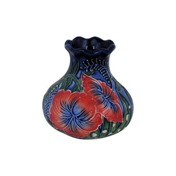 Old Tupton Ware Small Squat Vase Hibiscus Design