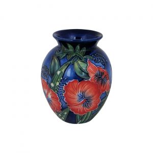 Old Tupton Ware 10cm Round Vase Hibiscus Design