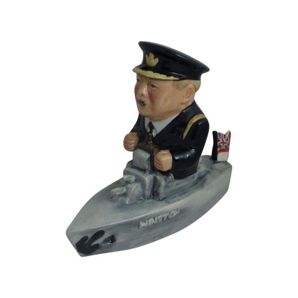 Churchill Naval Ship Figure Black Uniform Bairstow Pottery