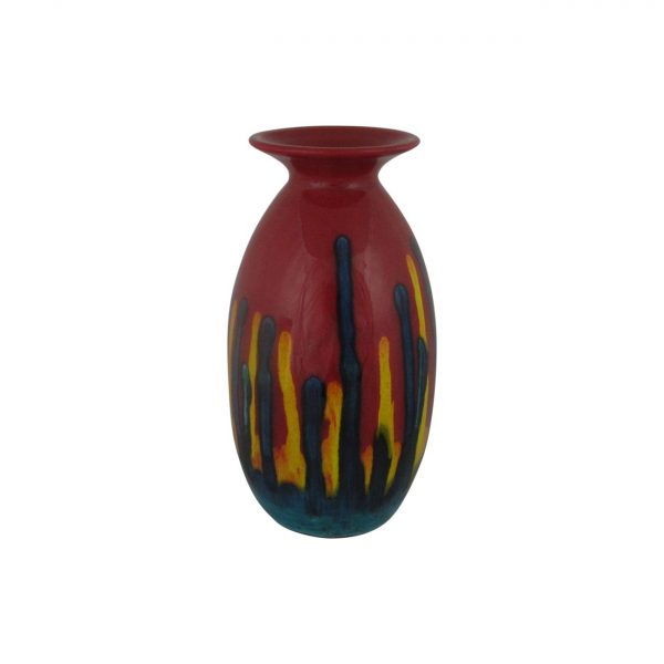 Red Mirage Design Minos Shaped Vase Anita Harris Art Pottery