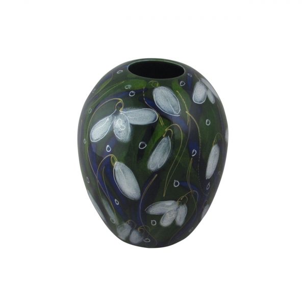 Snowdrop Design Delta Shaped Vase Anita Harris Art Pottery