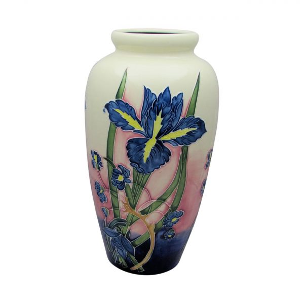 Blue Iris Design 29cm Vase Old Tupton Ware