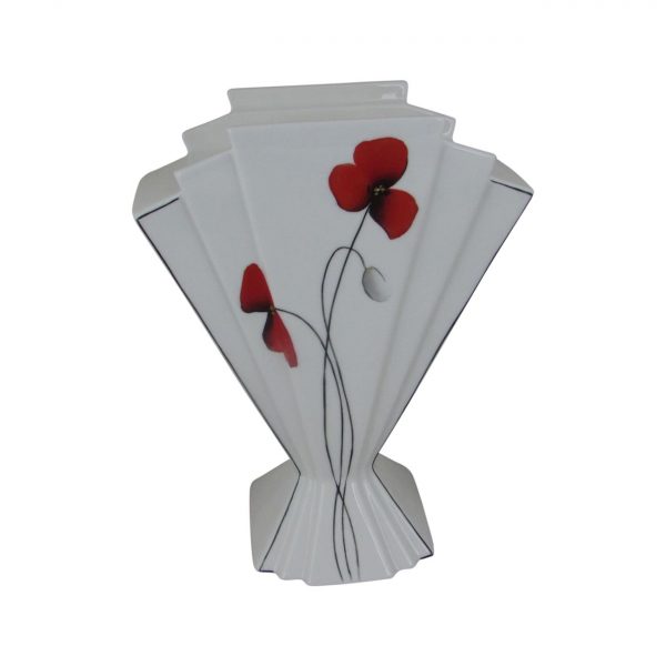 Emma Bailey Ceramics Fan Vase Poppy Design