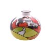 Hand Decorated 10cm Pottery Vase House in the Woods Design