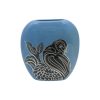 Purse Vase Bird Design Blue Colourway Lucy Goodwin Designs