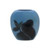 Purse Vase Bird Design Blue Colourway Lucy Goodwin Designs
