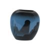 Purse Vase Pithead Design Blue Colourway Lucy Goodwin Designs