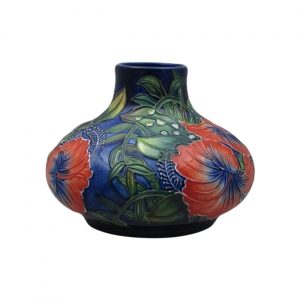 Old Tupton Ware Hibiscus Design 6 inch Squat Vase