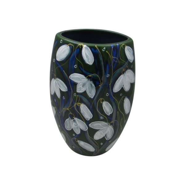 Snowdrop Design Oval Vase by Anita Harris Art Pottery