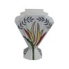 24cm Fan Vase Tropical Flower Design Emma Bailey Ceramics