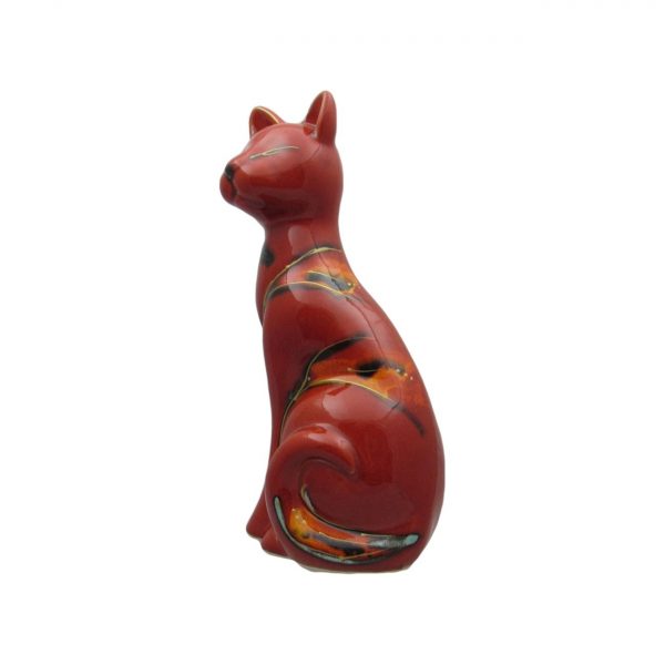 Sitting Cat Figure Abstract Design by Anita Harris Art Pottery