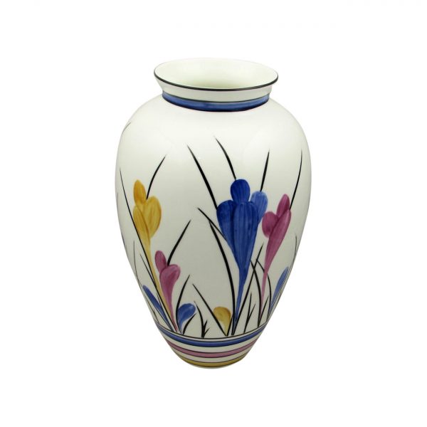 Tall Round Vase Crocus Design Emma Bailey Ceramics