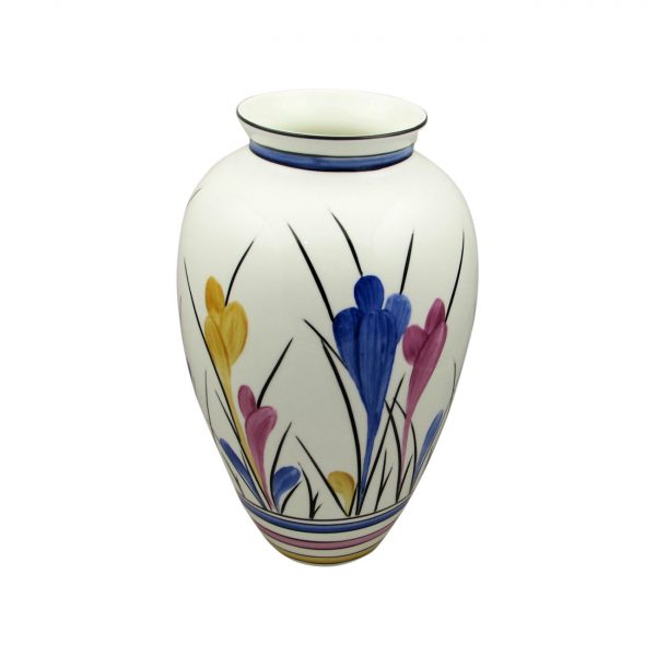 Tall Round Vase Crocus Design Emma Bailey Ceramics