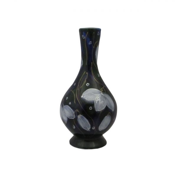 Anita Harris Art Pottery Tall Bud Vase Snowdrop Design