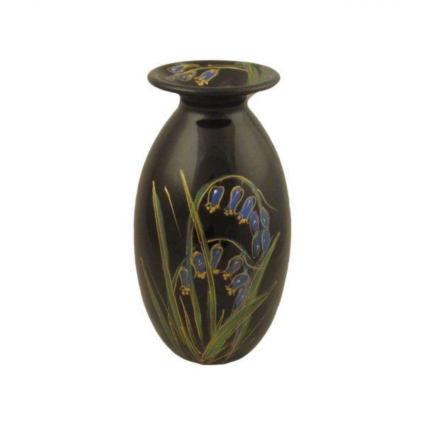 Black Bluebell Lustre Design 21cm Vase Anita Harris Art Pottery