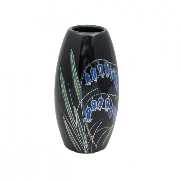 Black Bluebell Lustre 17cm Vase Anita Harris Art Pottery