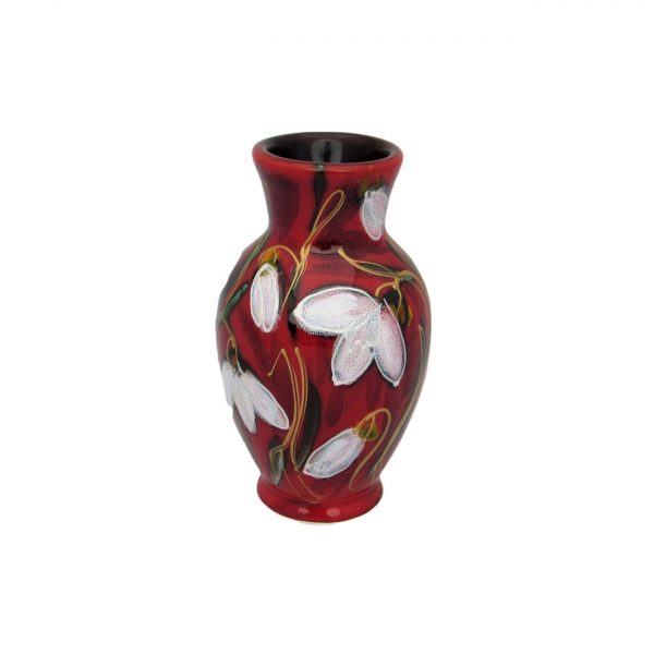 Snowdrop Design 10cm Vase Anita Harris Art Pottery