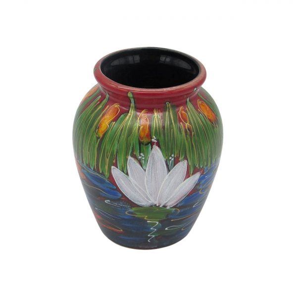 Water Lily Design 13cm Vase Anita Harris Art Pottery