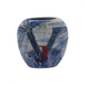 V J Day USA Design Vase by Anita Harris Art Pottery