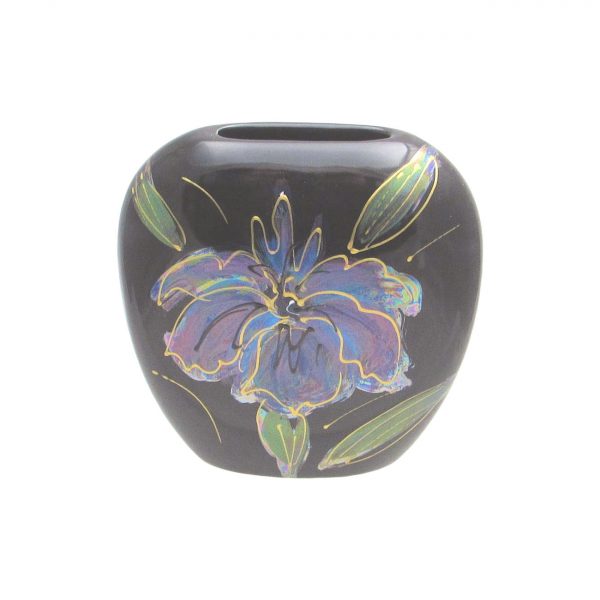 Black Iris Lustre 12cm Purse Vase Anita Harris Art Pottery