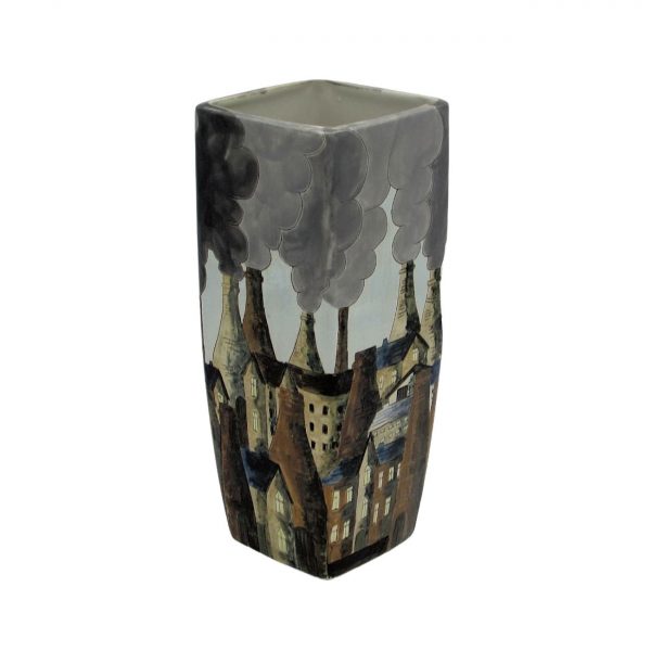 Potteries Daytime Skyline Design Vase Burslem Pottery