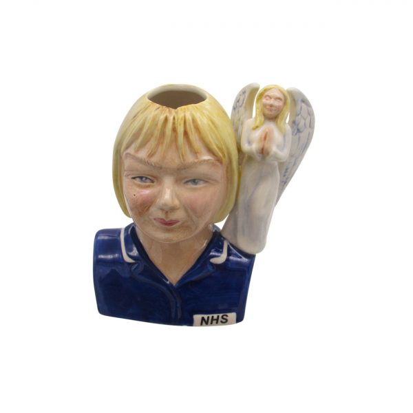 Nurse Toby Jug Female Blonde Hair Angel Handle Bairstow Pottery
