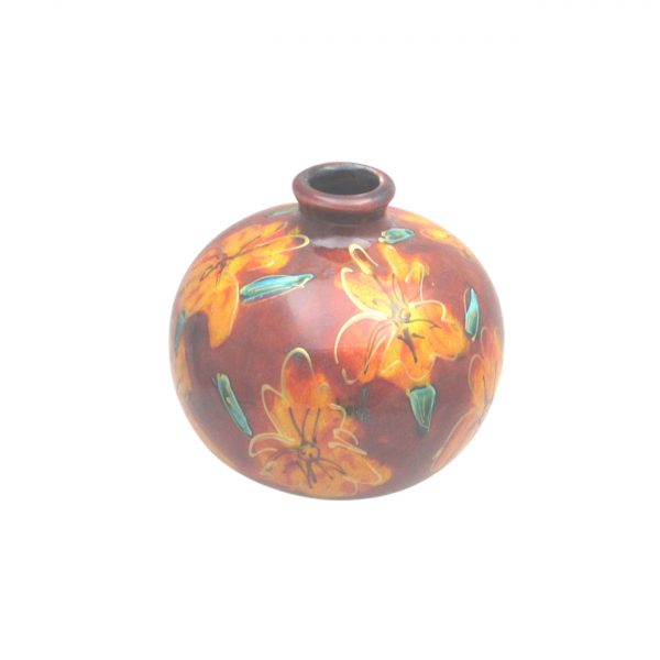 Golden Iris Design 10cm Vase Anita Harris Art Pottery