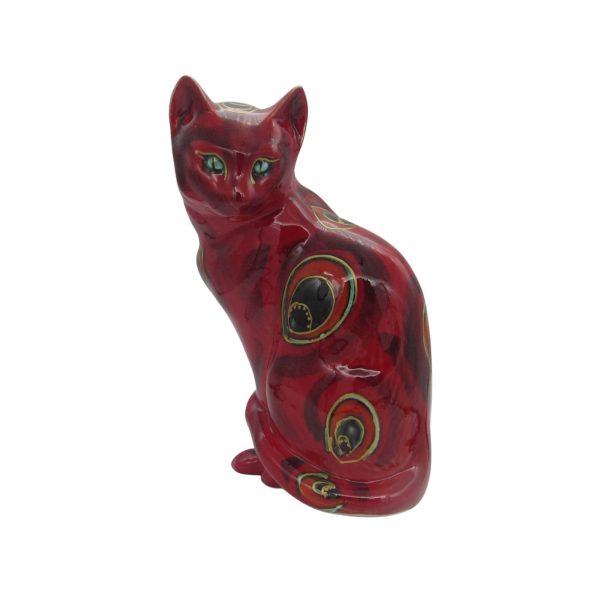 Large Sitting Cat Abstract Design Anita Harris Art Pottery