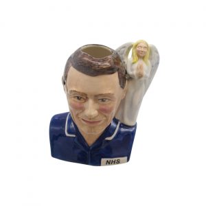 Male Nurse Toby Jug Brown Hair Angel Handle Bairstow Pottery