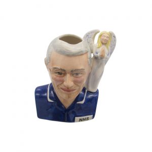 Male Nurse Toby Jug Grey Hair Angel Handle Bairstow Pottery