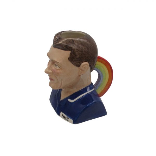 Male Nurse Toby Jug Brown Hair Rainbow Handle Bairstow Pottery