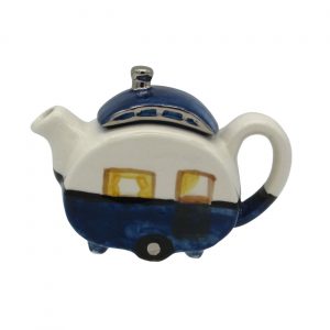 One Cup Caravan Teapot Blue Colourway Carters of Suffolk.