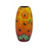 Orange Hibiscus Design 17cm Vase Anita Harris Art Pottery