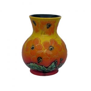 Orange Hibiscus 14cm Vase Anita Harris Art Pottery