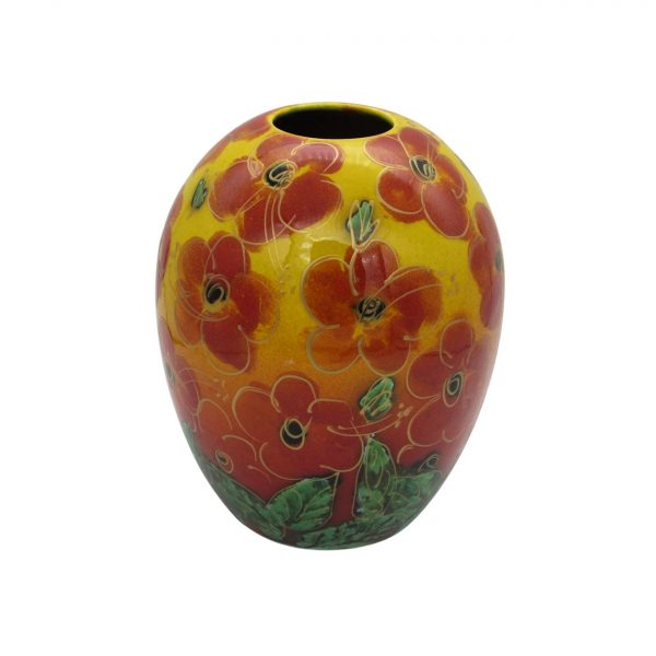 Red Hibiscus 15cm Vase Anita Harris Art Pottery